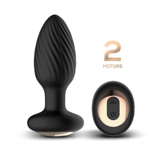 InToYou Drago 360 Twister Vibrating Anal Plug with 2 Motors and Remote Black