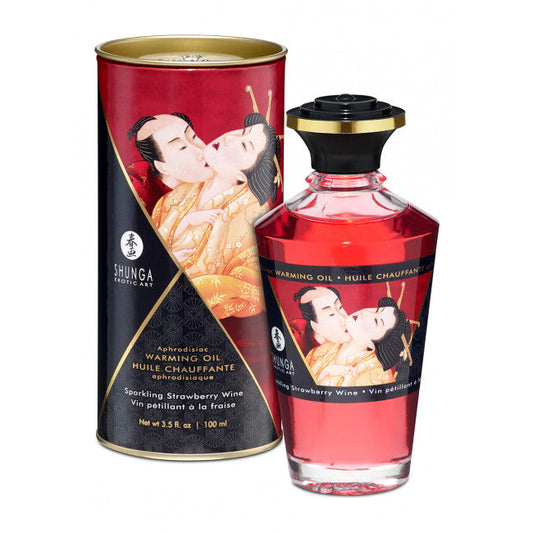 Shunga Aphrodisiac Warming Oil Sparkling Strawberry Wine 100ml