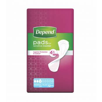 Depend Normal Plus incontinence pads 12 pcs