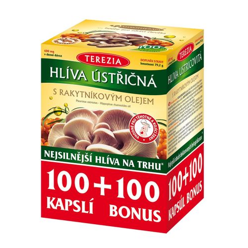 Organic Oyster mushroom with sea buckthorn oil BIO 200 tablets 600 mg Vitamins Diet Bio