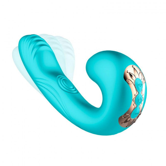 InToYou Hydra Vibe with Pulsation and Clitoris Stimulating Tongue 3 Motors Turquoise