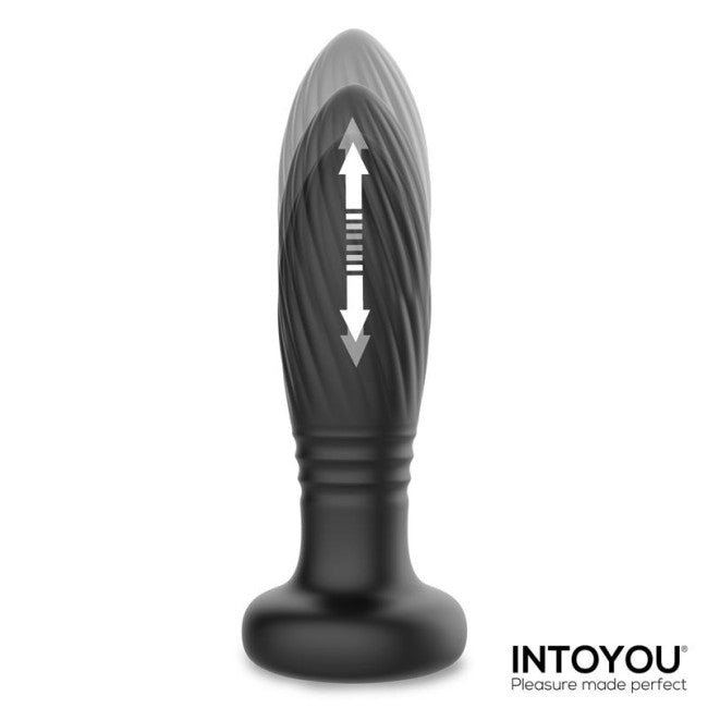 InToYou Tiany Thrusting Led Lighted Anal Plug with Remote Control Black
