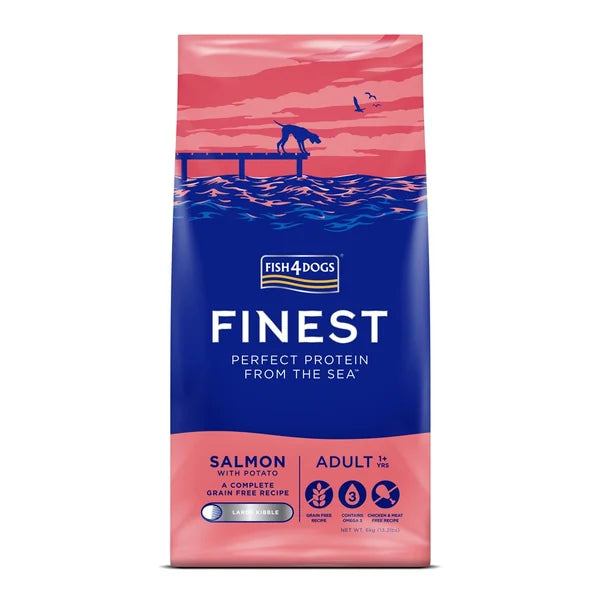 Fish4Dogs Large Granules for Adult Dogs Finest Salmon with Potatoes 6 kg, 1+
