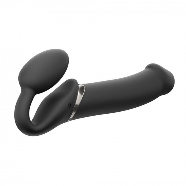 strap-on-me 3 Motors Vibrating Silicone Bendable Strap-On Black XL