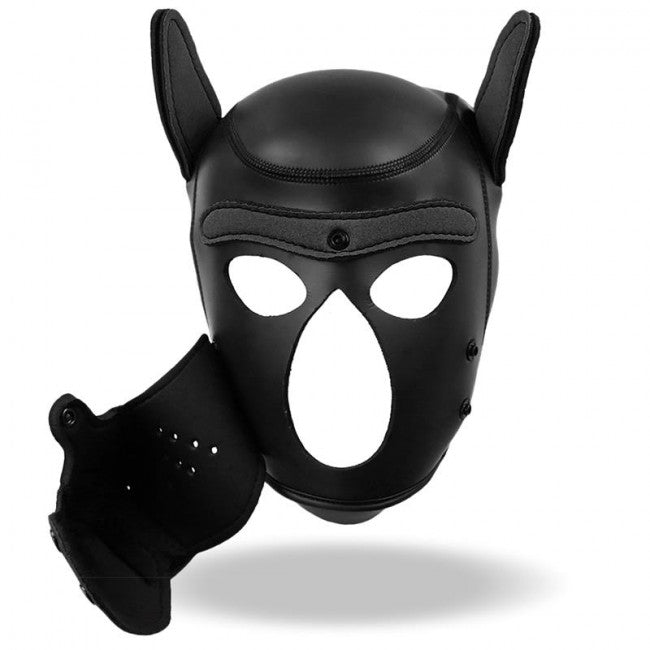 InToYou BDSM Line Hound Dog Hood with Removable Muzzle Black