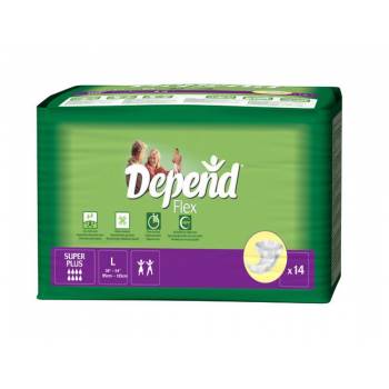 Depend Flex Super Plus size L diaper breathable 14 pcs