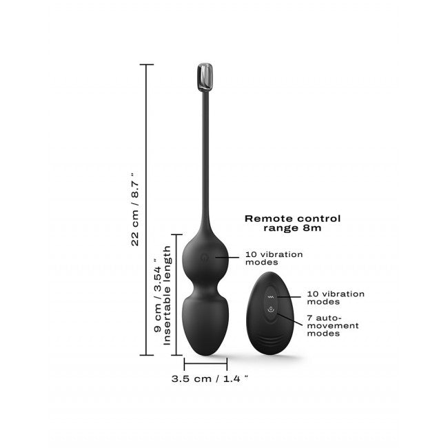 Dorcel Love Balls Vibrating Kegel Balls with Remote Control Black