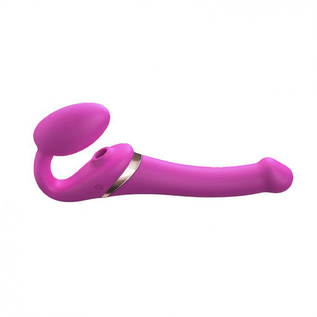strap-on-me Multi Orgasm Strap-On Vibrator with Licking Stimulator Pink S