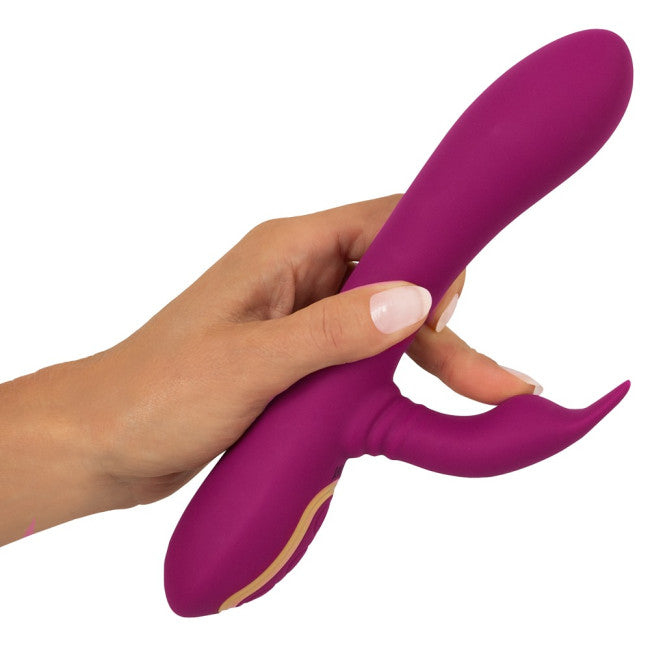 Javida 3 Function Vibrator with Rotating Massage Pearls Purple