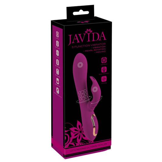 Javida 3 Function Vibrator with Rotating Massage Pearls Purple