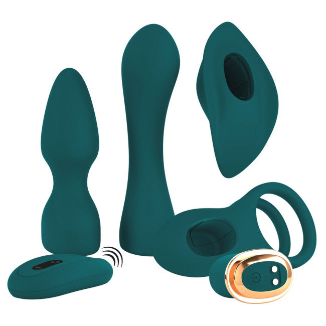 Coup!es Choice RC Mini Vibrator with 4 Attachments Green