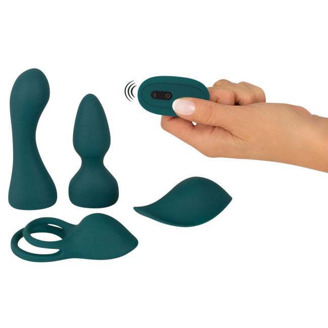 Coup!es Choice RC Mini Vibrator with 4 Attachments Green