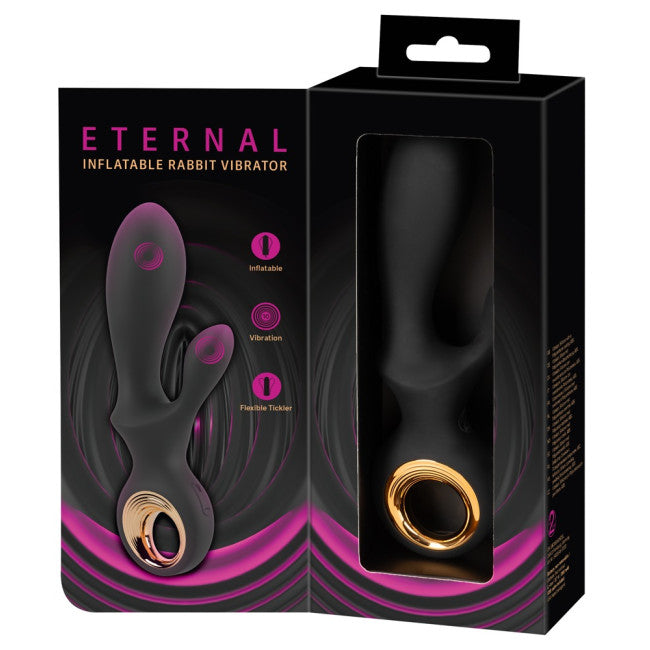 Eternal Inflatable Rabbit Vibrator Black