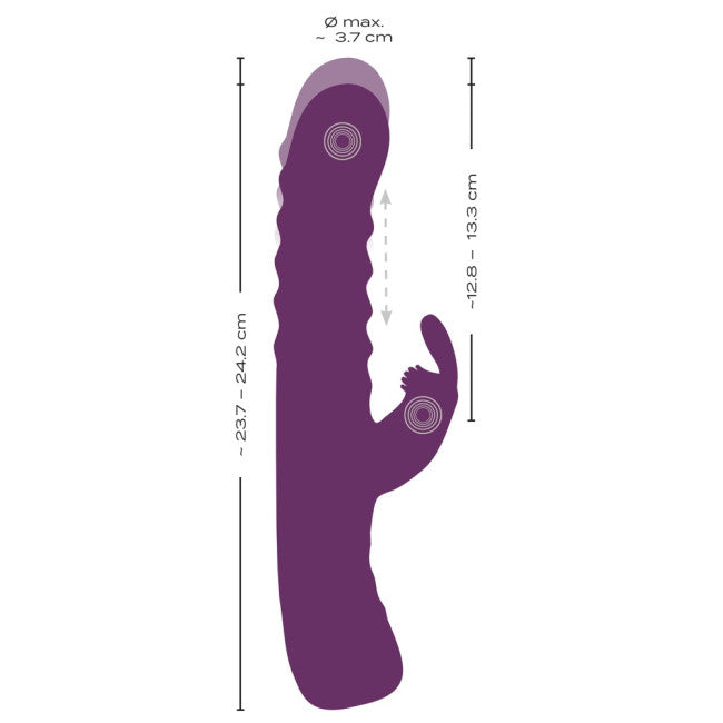 Javida 2 Function Vibration & Thrusting Rabbit Vibrator Purple