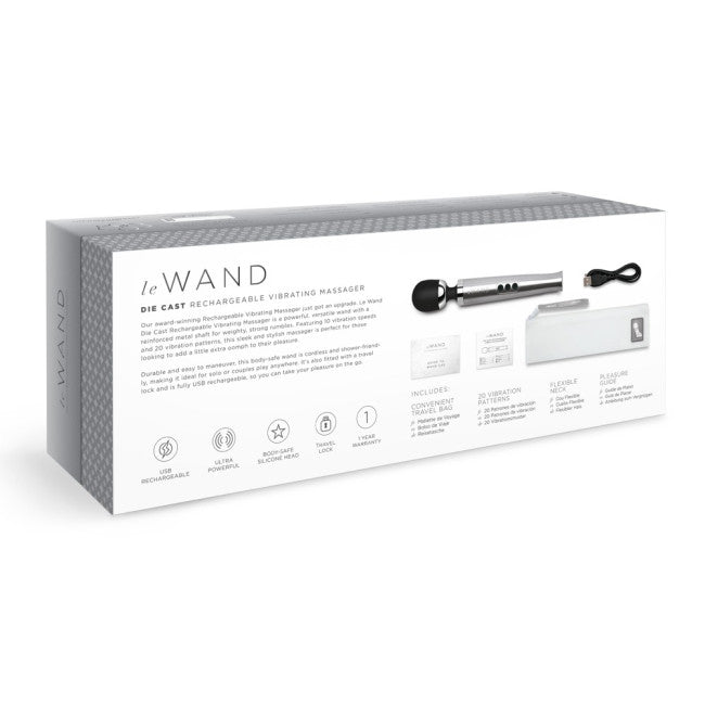 Le Wand Die Cast Rechargeable Vibrating Massager Silver