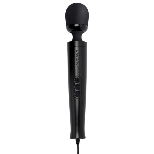 Le Wand Die Cast Plug-in Vibrating Massager Black