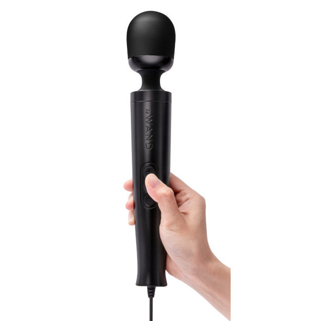 Le Wand Die Cast Plug-in Vibrating Massager Black