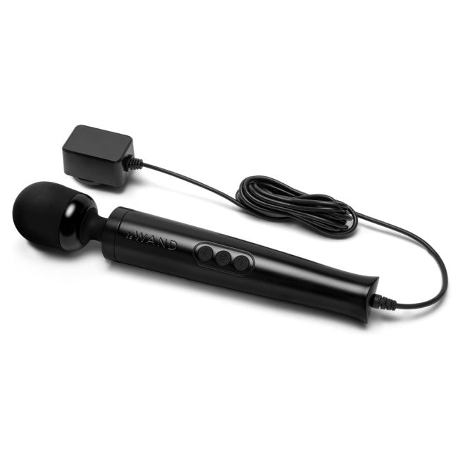 Le Wand Die Cast Plug-in Vibrating Massager Black