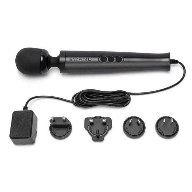 Le Wand Die Cast Plug-in Vibrating Massager Black