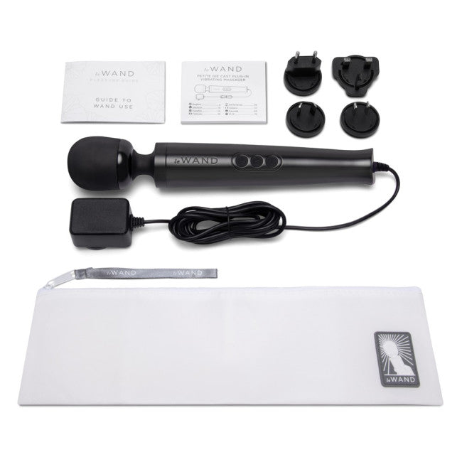 Le Wand Die Cast Plug-in Vibrating Massager Black