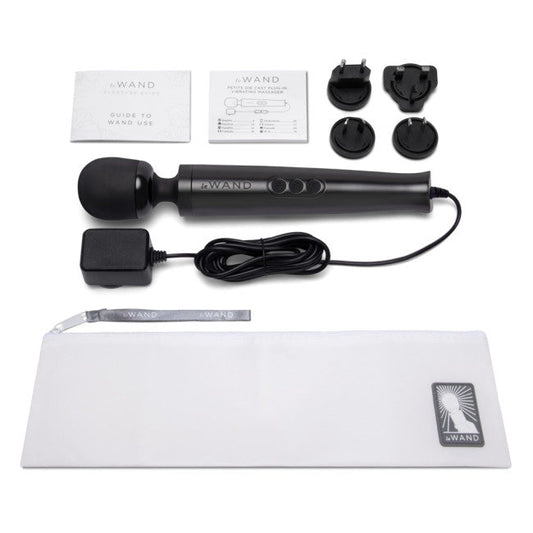 Le Wand Die Cast Plug-in Vibrating Massager Black
