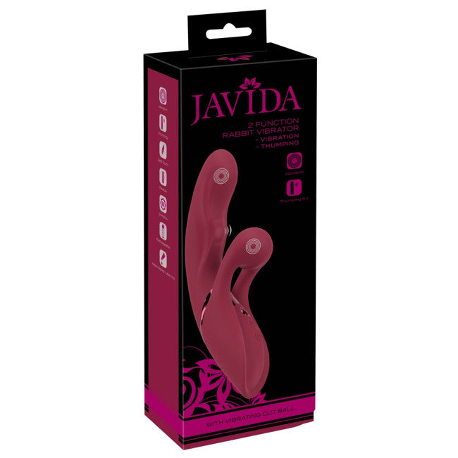 Javida 2 Function Rabbit Vibrator Vibration & Thumping Red