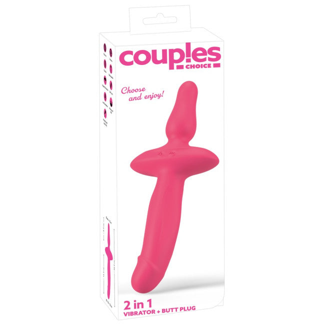 Coup!es Choice 2in1 Vibrator + Butt Plug Pink