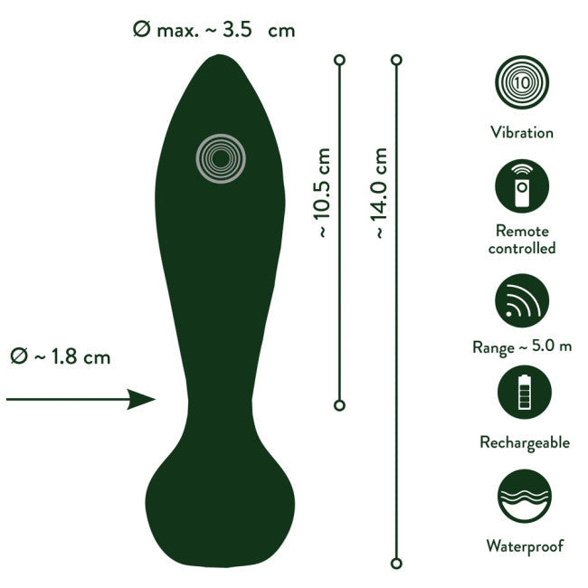 Emerald Love Luxurious RC Anal Plug Green