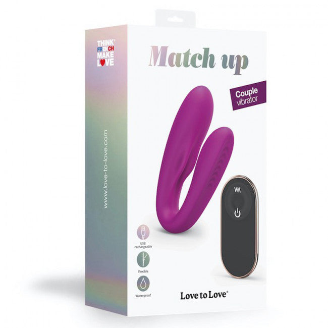 Love to Love Match Up Couple Vibrator with Remote Control Pink