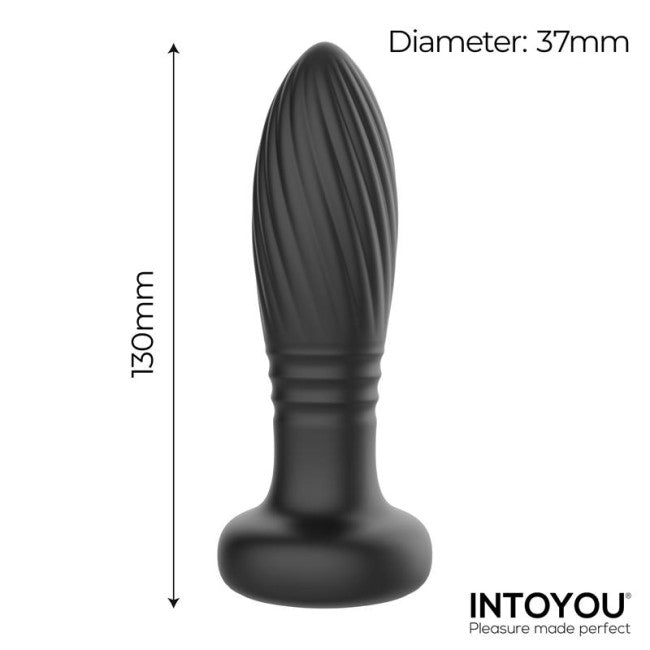 InToYou Tiany Thrusting Led Lighted Anal Plug with Remote Control Black