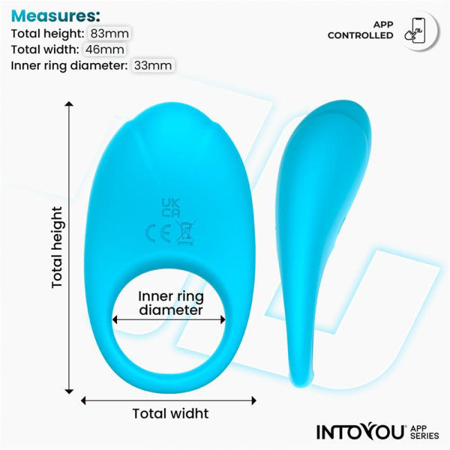 InToYou App Series Ringo Vibrating Ring with App Blue
