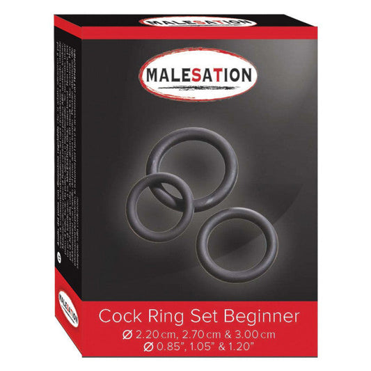 Malesation Cock Ring Set Beginner Black