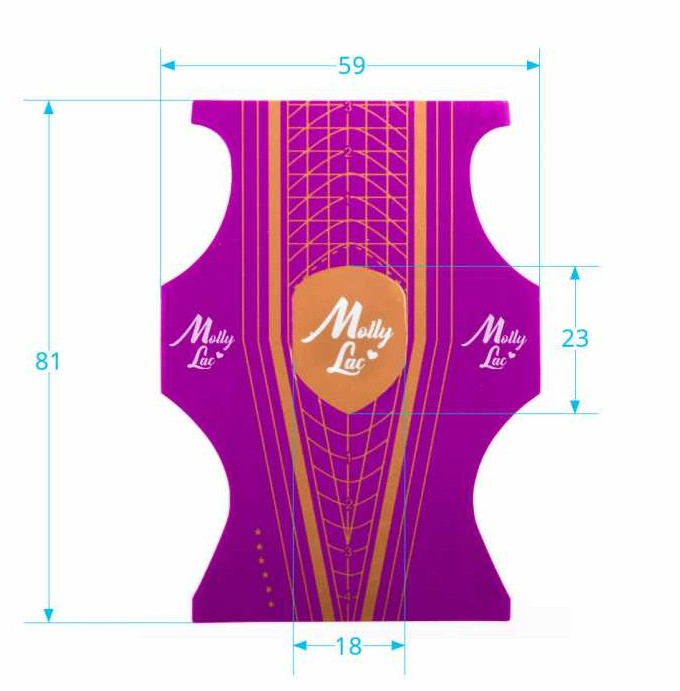 MOLLYLAC paper templates for nail modeling, double-sided, 500 pcs