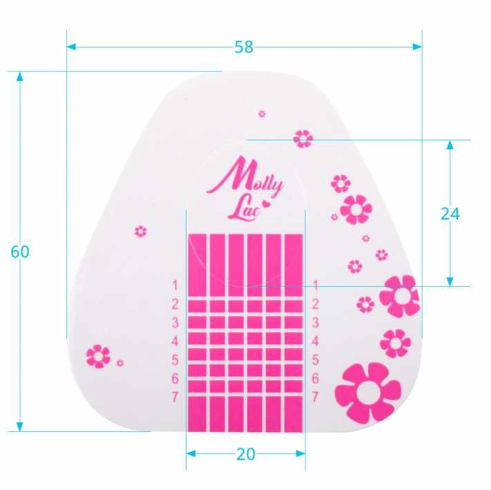 Mollylac paper templates for nail modeling Flower, 500 pcs