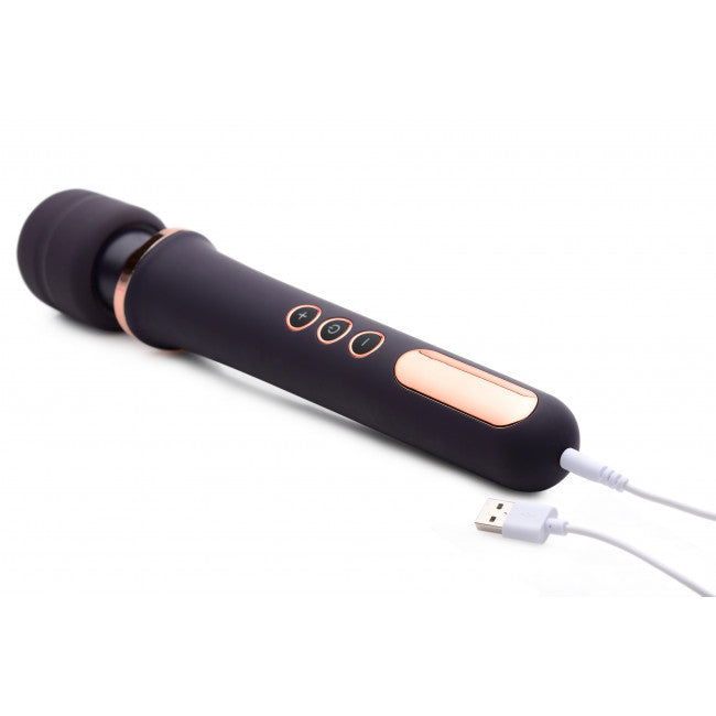 Wand Essentials Scepter 50X Silicone Wand Massager Black/Gold