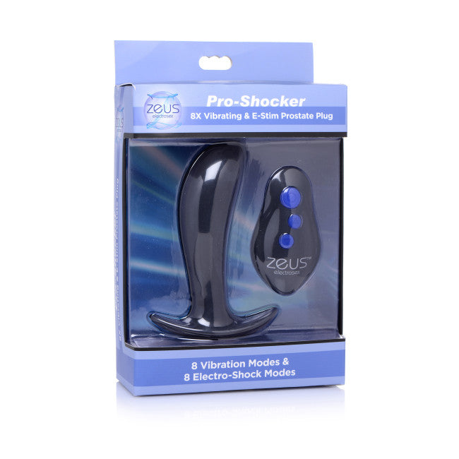 Zeus Electrosex 64X Pro-Shocker Vibrating & E-Stim Prostate Plug Black