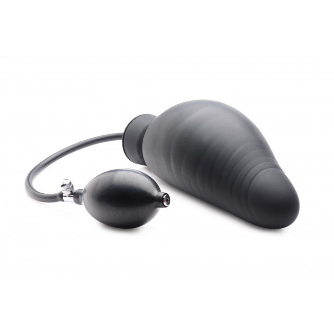 Master Series Dick-Spand Inflatable Silicone Dildo Black