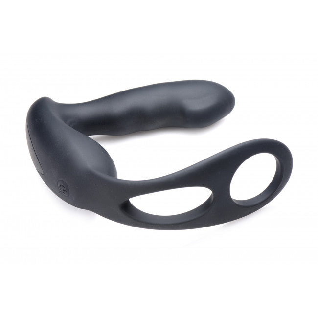 Alpha-Pro 7X P-STRAP Milker Vibrating Prostate Stim with Cock & Ball Harness