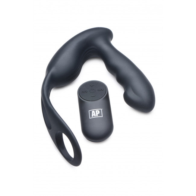 Alpha-Pro 7X P-STRAP Milker Vibrating Prostate Stim with Cock & Ball Harness