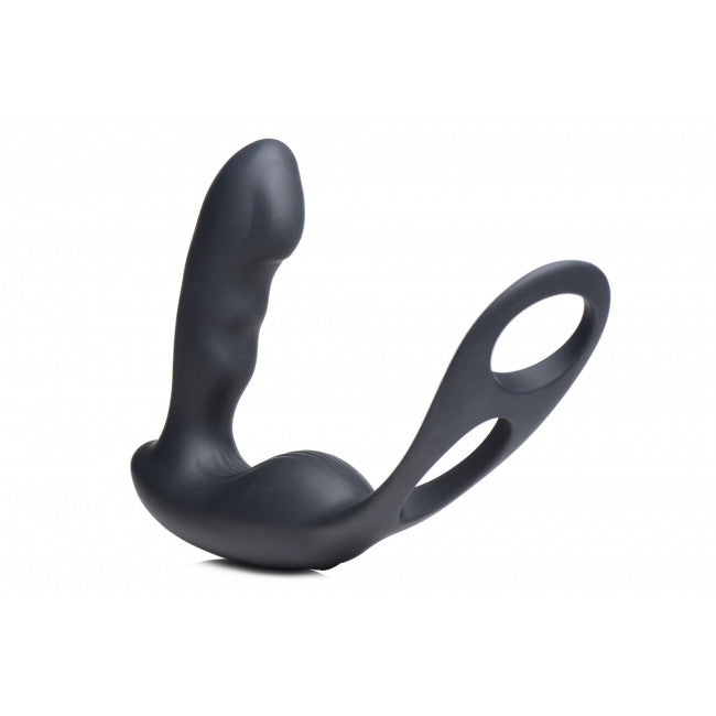 Alpha-Pro 7X P-STRAP Milker Vibrating Prostate Stim with Cock & Ball Harness