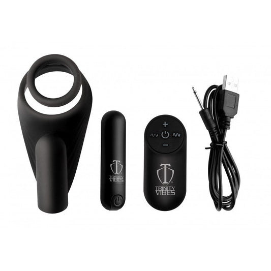 Trinity Vibes 7X Silicone C-Ring with Vibrating Taint Stimulator