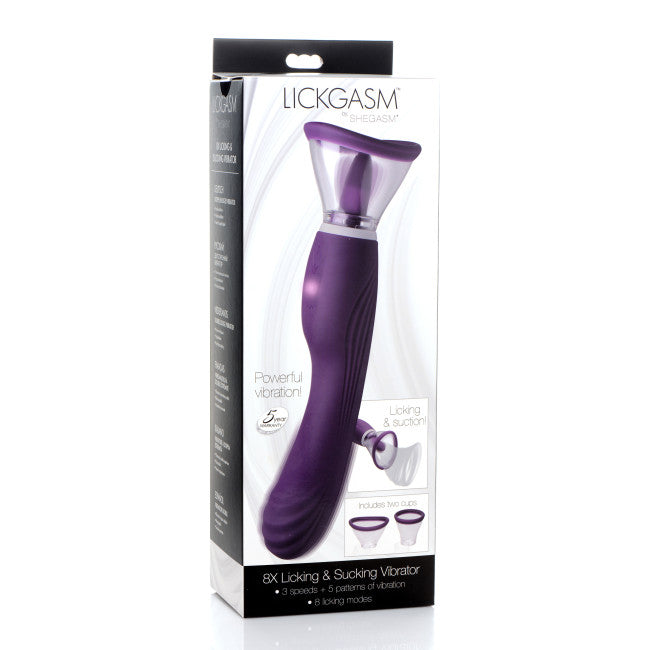 Lickgasm Lickgasm 8X Licking and Sucking Vibrator Purple