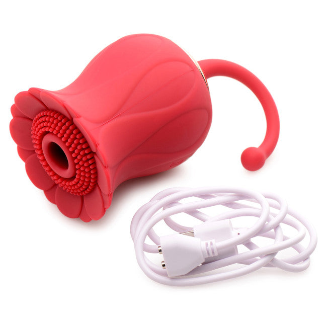 Bloomgasm Royalty Rose Textured Suction Clit Stimulator Red