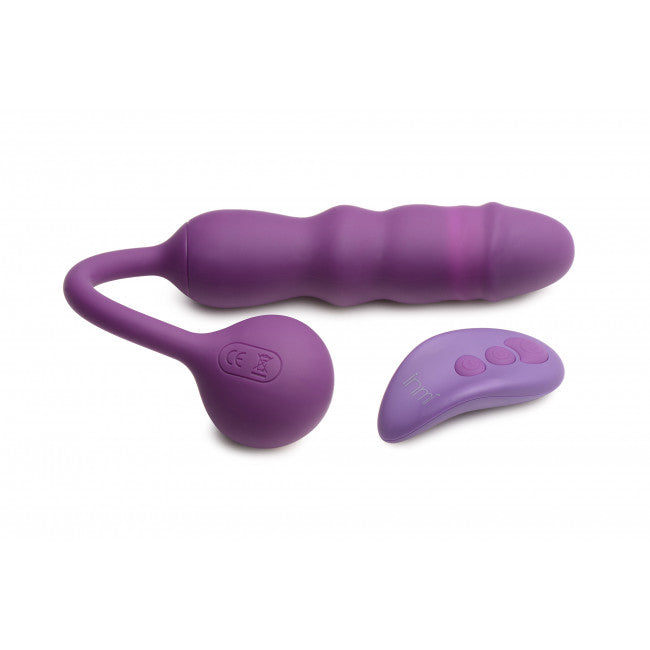 Inmi Thru Thumper Thrusting Silicone Vibrator with Remote Purple