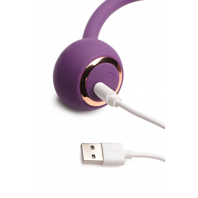 Inmi Thru Thumper Thrusting Silicone Vibrator with Remote Purple