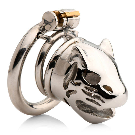 Master Series Caged Cougar Locking Chastity Cage Silver