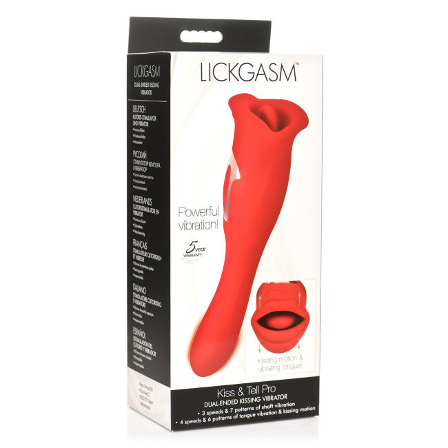 Lickgasm Lickgasm Kiss & Tell Pro Dual-Ended Kissing Vibrator Red