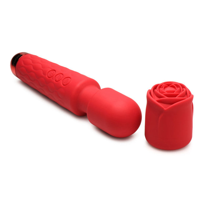 Bloomgasm Pleasure Rose 10X Silicone Wand with Rose Attachment