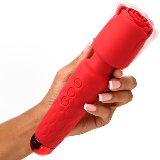 Bloomgasm Pleasure Rose 10X Silicone Wand with Rose Attachment