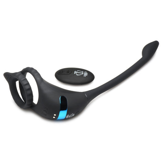 Trinity Men Vibrating C-Ring + Anal Stimulator Black